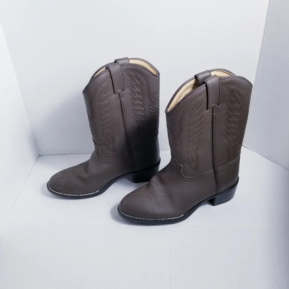 DURANGO KIDS BROWN COWBOY WESTERN BOOTS SIZE 2.5 D